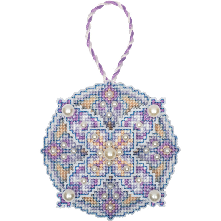 Набор для вышивки крестом "Елочная игрушка. Фиолетовый шар" PIG-7366