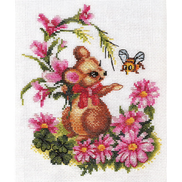 Cross stitch kit PANNA "Mouse with a bouquet" PD-0276