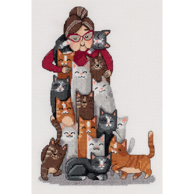 Cross stitch kit KLART "There can never too many cats" KL8-541