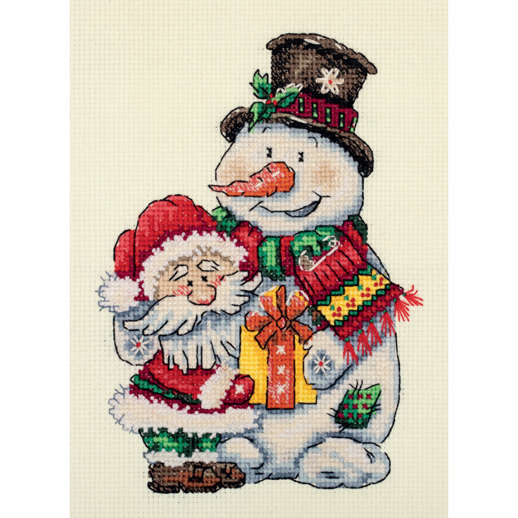 Cross stitch kit KLART "Snowman and Santa Claus" KL8-507