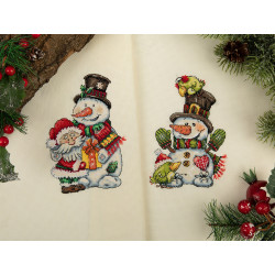 Cross stitch kit KLART "Snowman and Santa Claus" KL8-507