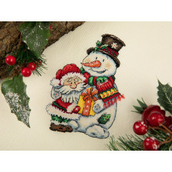 Cross stitch kit KLART "Snowman and Santa Claus" KL8-507