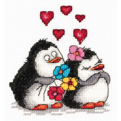 Kreuzstichset „Verliebte Pinguine“ KL8-287