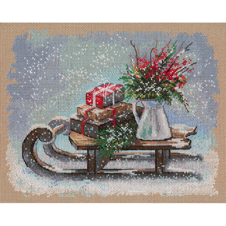 Cross stitch kit "Christmas sleigh" S1603