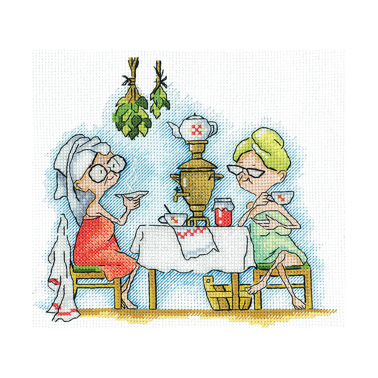 Cross stitch kit "Grannies in the bathhouse" SANB-22