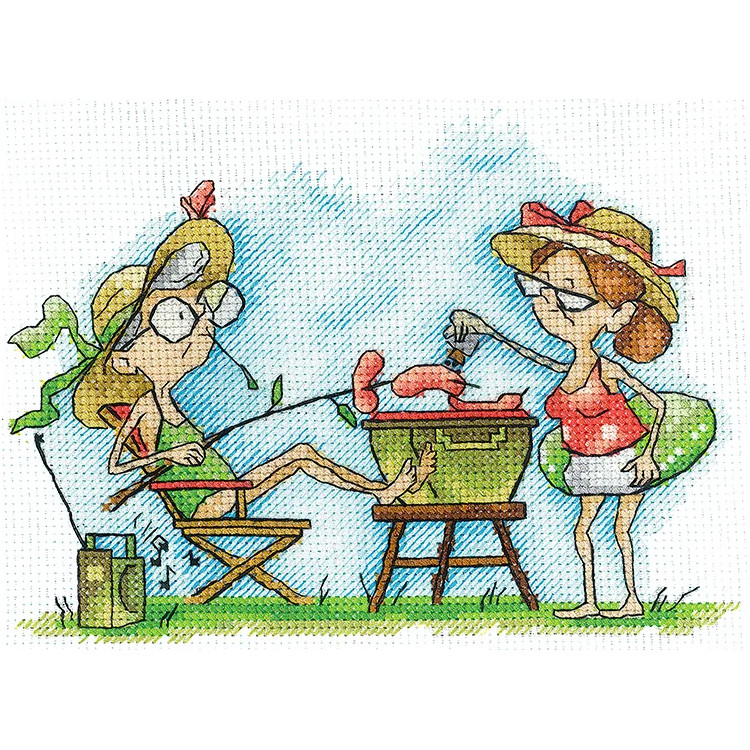 Kreuzstichset „Omas beim Picknick“ SANB-21