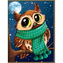 Little owl in a scarf  19*25 cm AZ-1908
