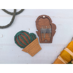 Wooden needle case. Cactus KF056/114