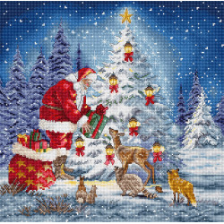 Cross stitch kit Santa 29x29cm SLETIL8200