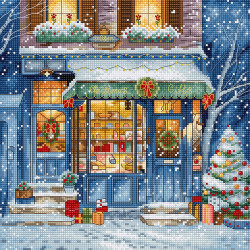 Cross stitch kit Christmas Gifts Shop 21x21cm SLETIL8109