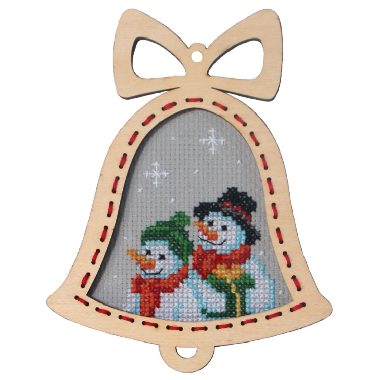 Counted cross stitch kit with plywood frame.