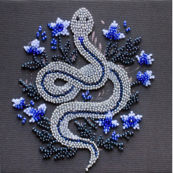 Mini Bead embroidery kit - Silver serpentine (Deco Scenes) 15x15 cm AAM-255