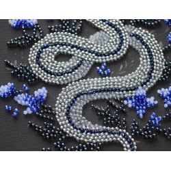 Mini Bead embroidery kit - Silver serpentine (Deco Scenes) 15x15 cm AAM-255