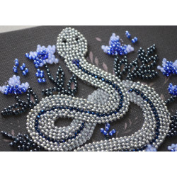 Mini Bead embroidery kit - Silver serpentine (Deco Scenes) 15x15 cm AAM-255