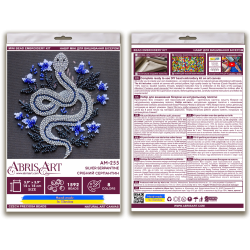 Mini Bead embroidery kit - Silver serpentine (Deco Scenes) 15x15 cm AAM-255