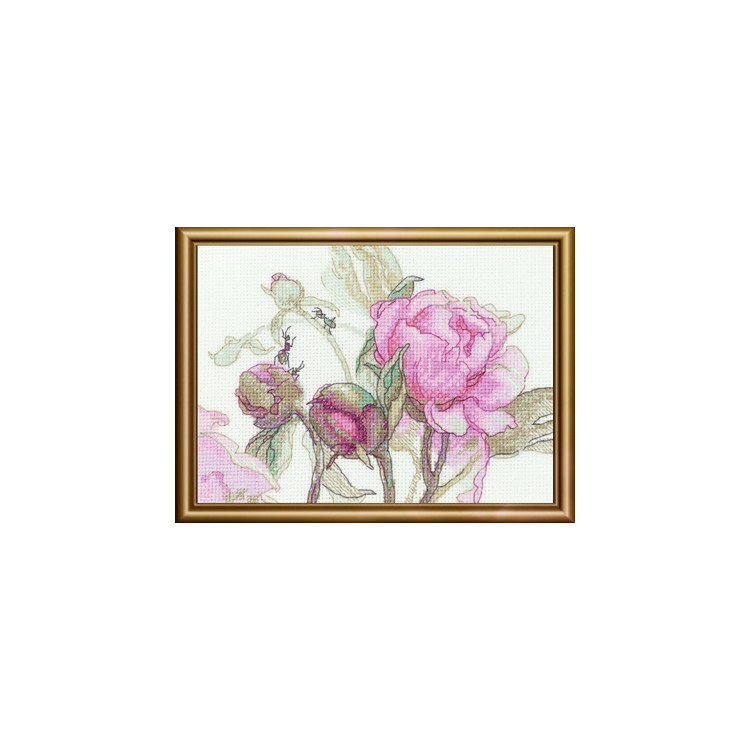 Cross stitch kit - Aine collection "Peonies. Delight" 18x15 cm SRA1009