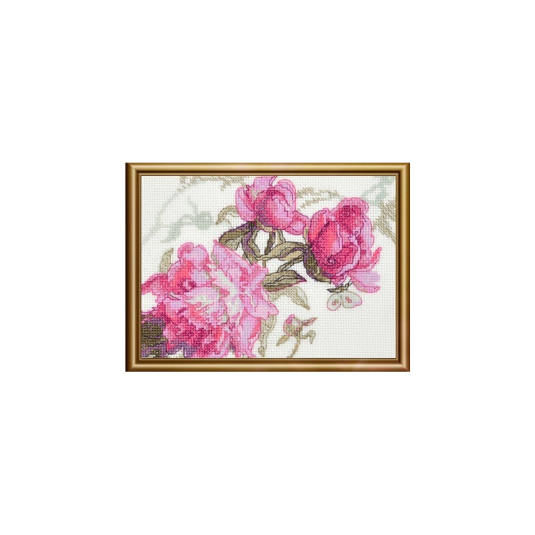 Cross stitch kit - Aine collection "Peonies. Whisper" 18x15 cm SRA1010