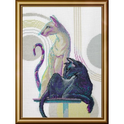 Cross stitch kit - Aine collection "Mystical Cats" 21x30 cm SRA1011