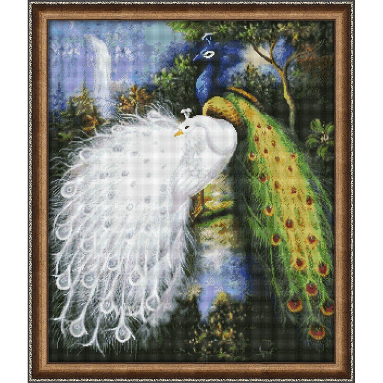 (Discontinued) Diamond Painting Kit Majestic Peacocks 66х79cm AZ-204