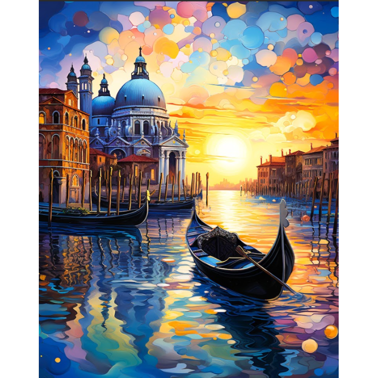 Diamond Painting with subframe Venice at sunset 30x40 cm VA820