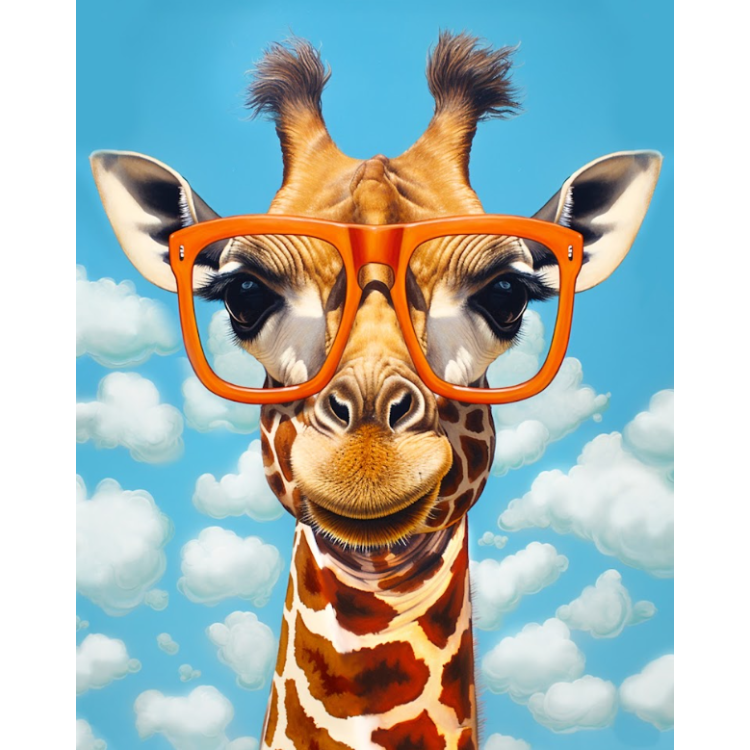 Diamond Painting with subframe Giraffe with glasses 30x40 cm VA821