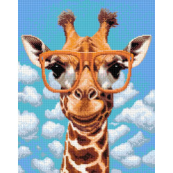 Diamond Painting mit Hilfsrahmen Giraffe mit Brille 30x40 cm VA821