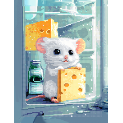 Diamond Painting with subframe Mouse with cheese 30x40 cm VA830