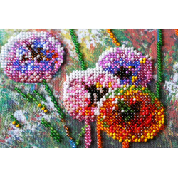 Mid-sized bead embroidery kit - Multi-colored balls (Flowers) AAMB-017