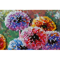 Mid-sized bead embroidery kit - Multi-colored balls (Flowers) AAMB-017