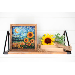 Mid-sized bead embroidery kit - Sunflowers in night’s embrace (Deco Scenes) 20x20 cm AAMB-111