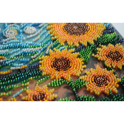 Mid-sized bead embroidery kit - Sunflowers in night’s embrace (Deco Scenes) 20x20 cm AAMB-111