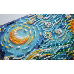 Mid-sized bead embroidery kit - Sunflowers in night’s embrace (Deco Scenes) 20x20 cm AAMB-111