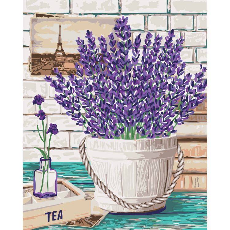 Wizardi Painting by Numbers Kit Lavender Aroma 40x50 cm B080