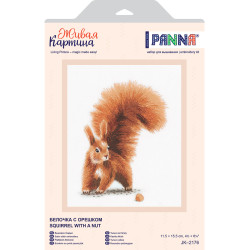 Cross stitch kit PANNA "Squirrel with a nut" PJK-2176