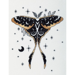 Cross stitch kit PANNA "Black Gold. Moth" PJ-7495