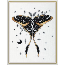 Cross stitch kit PANNA "Black Gold. Moth" PJ-7495