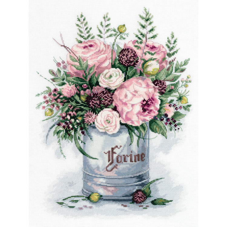 Cross stitch kit PANNA "Watercolor bouquet" PC-7050