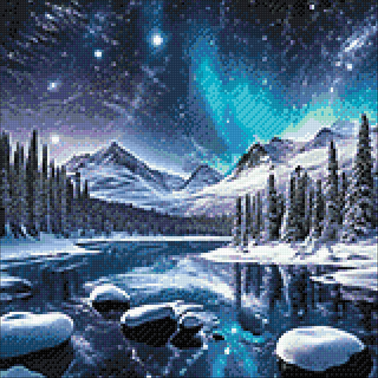 Diamond Painting-Set „Magische Nordlichter“ 40x40 cm WD3205