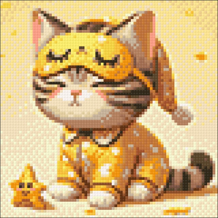 Diamond Painting-Set „Schlafende Katze“ 20x20 cm WD3203