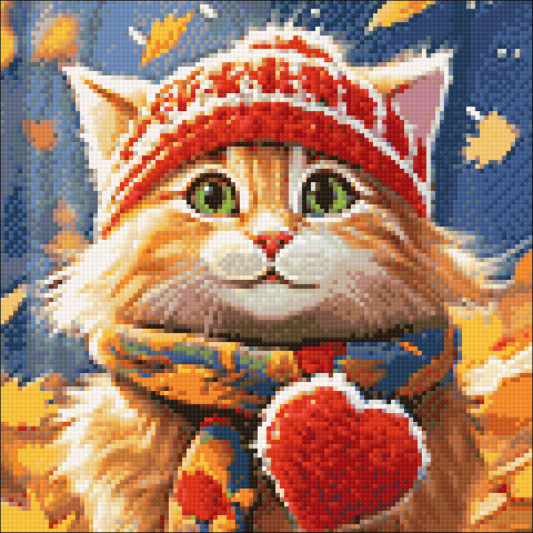 Diamond Painting Kit „Herbstkatze“ 30x30 cm WD3202