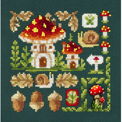 Cross stitch kit "Mini Sampler. Fly Agaric House" SNV-944