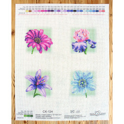 Aida canvas 14 with a printed pattern "Flowers" SSK-124