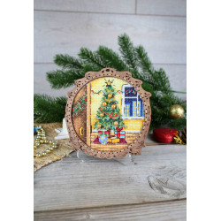 Cross-stitch kit on wooden base "Miniature. Holiday" SO-118