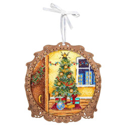 Cross-stitch kit on wooden base "Miniature. Holiday" SO-118