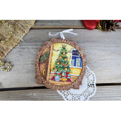 Cross-stitch kit on wooden base "Miniature. Holiday" SO-118