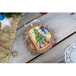 Cross-stitch kit on wooden base "Miniature. Holiday" SO-118