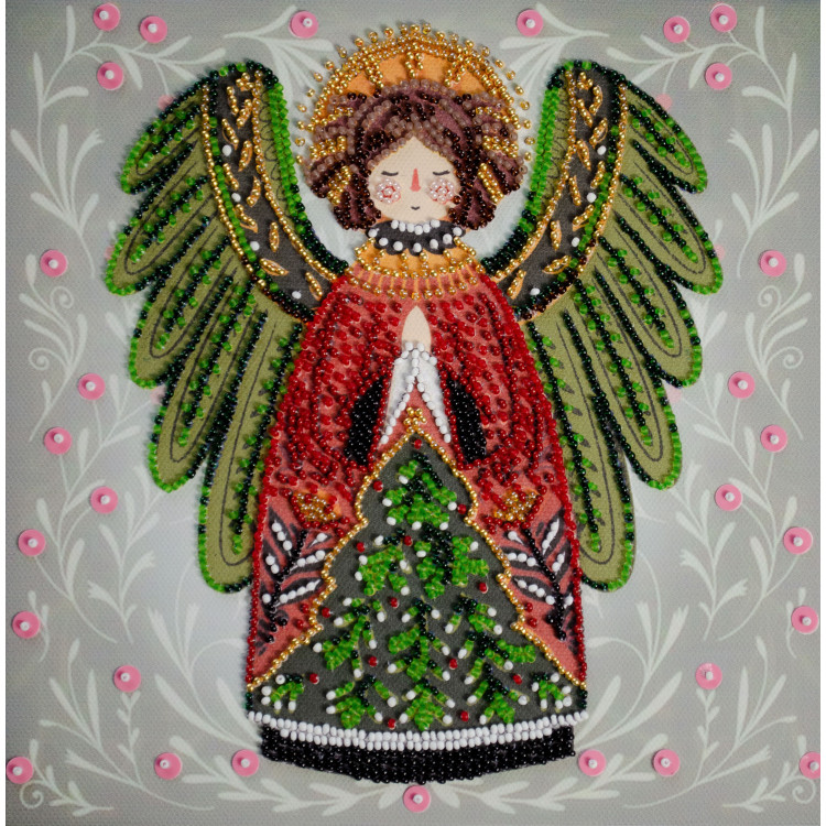 Mid-sized bead embroidery kit - Guardian of the Christmas Miracle (Deco Scenes) 20x20 cm AAMB-114