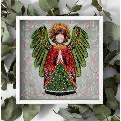 Mid-sized bead embroidery kit - Guardian of the Christmas Miracle (Deco Scenes) 20x20 cm AAMB-114