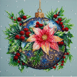 Mid-sized bead embroidery kit - Christmas glow (Deco Scenes) 20x20 cm AAMB-113