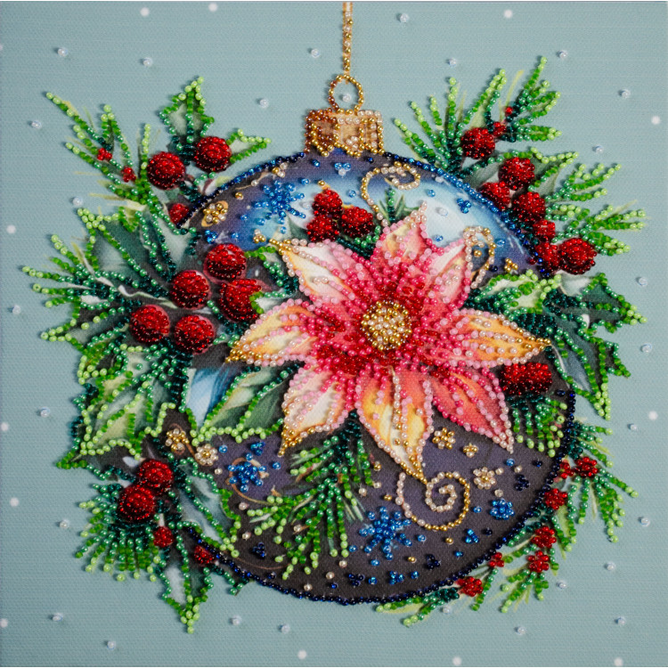 Mid-sized bead embroidery kit - Christmas glow (Deco Scenes) 20x20 cm AAMB-113